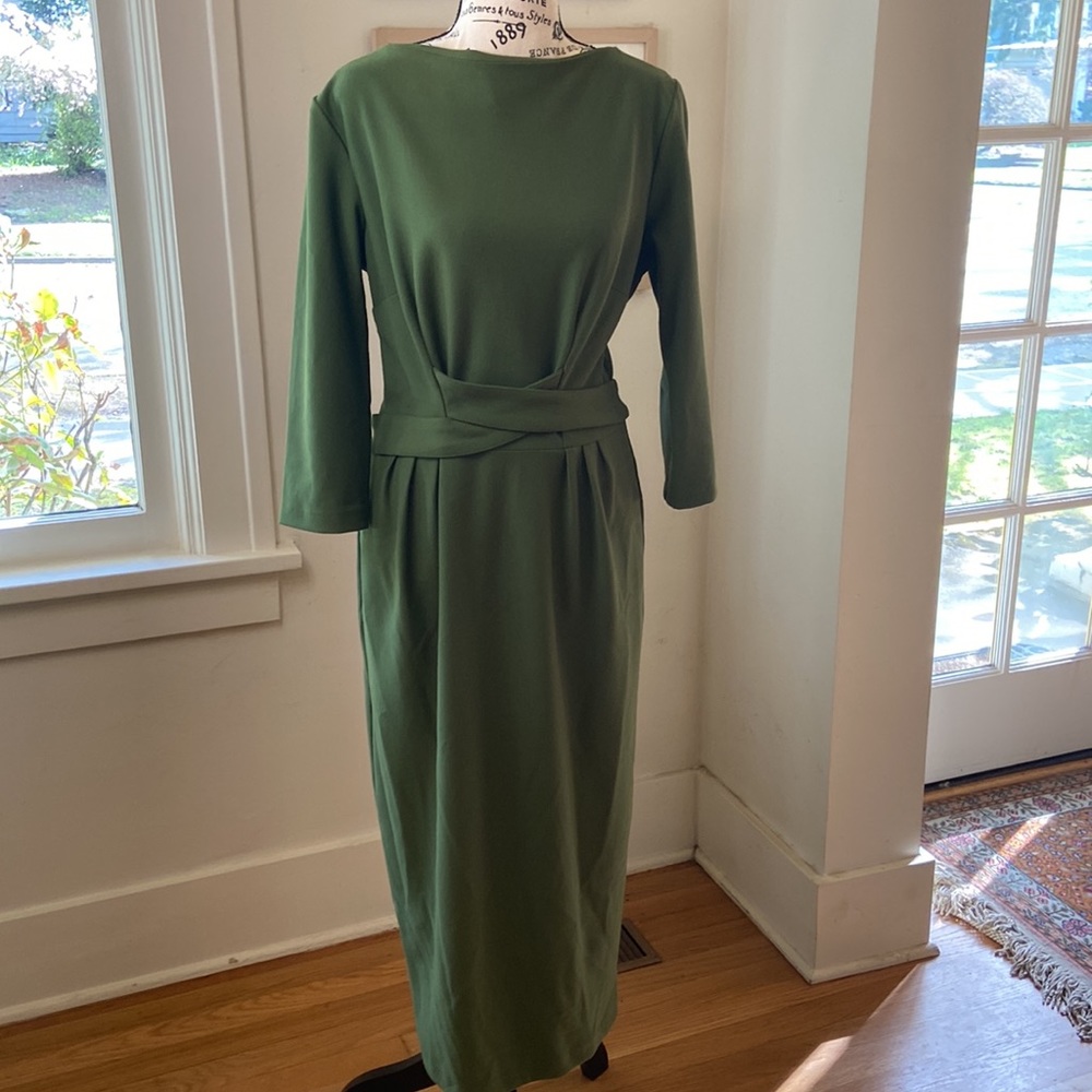 40’s Style Pencil Dress with Wrap-Around Sash